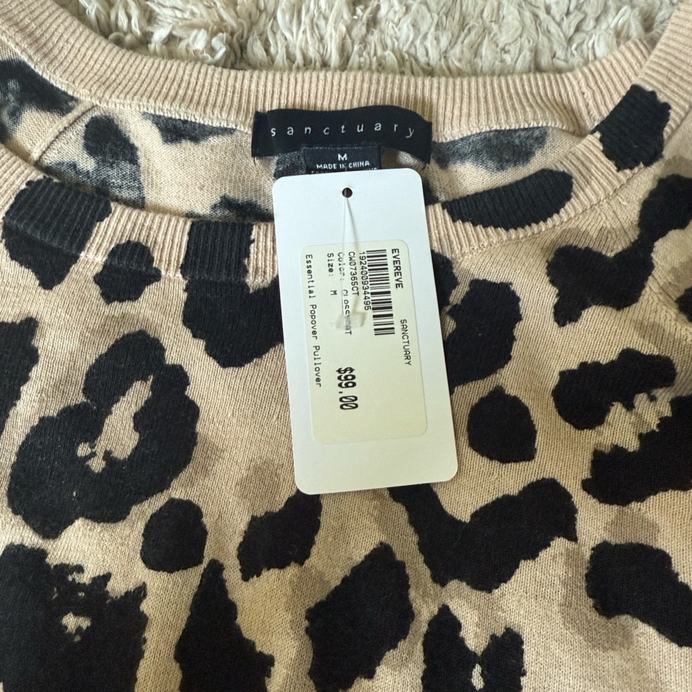 Sanctuary Leopard Print Sweater - Black and Cream